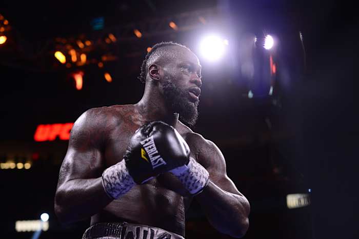 Deontay Wilder during his boxing match against Tyson Fury